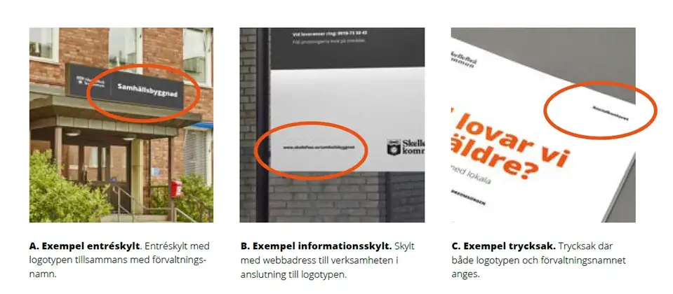 Bildexempel på hur Skellefteå kommuns logotyp ska användas