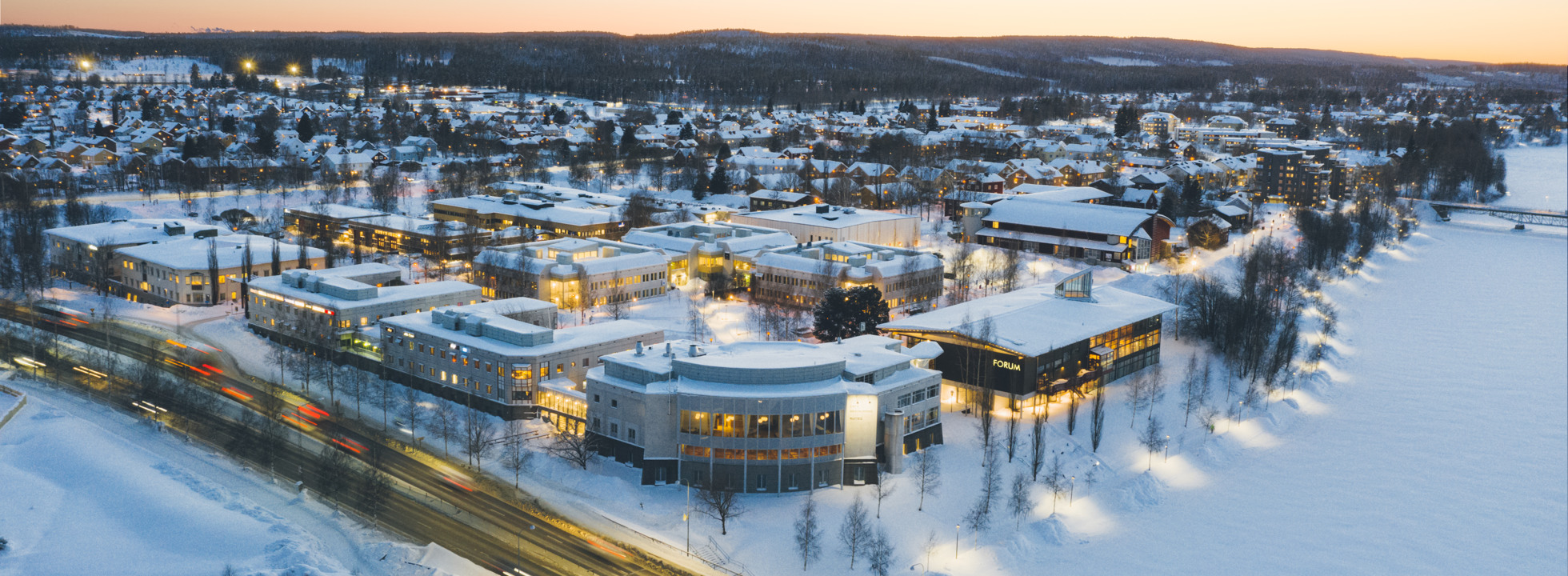 Vy över Campus Skellefteå