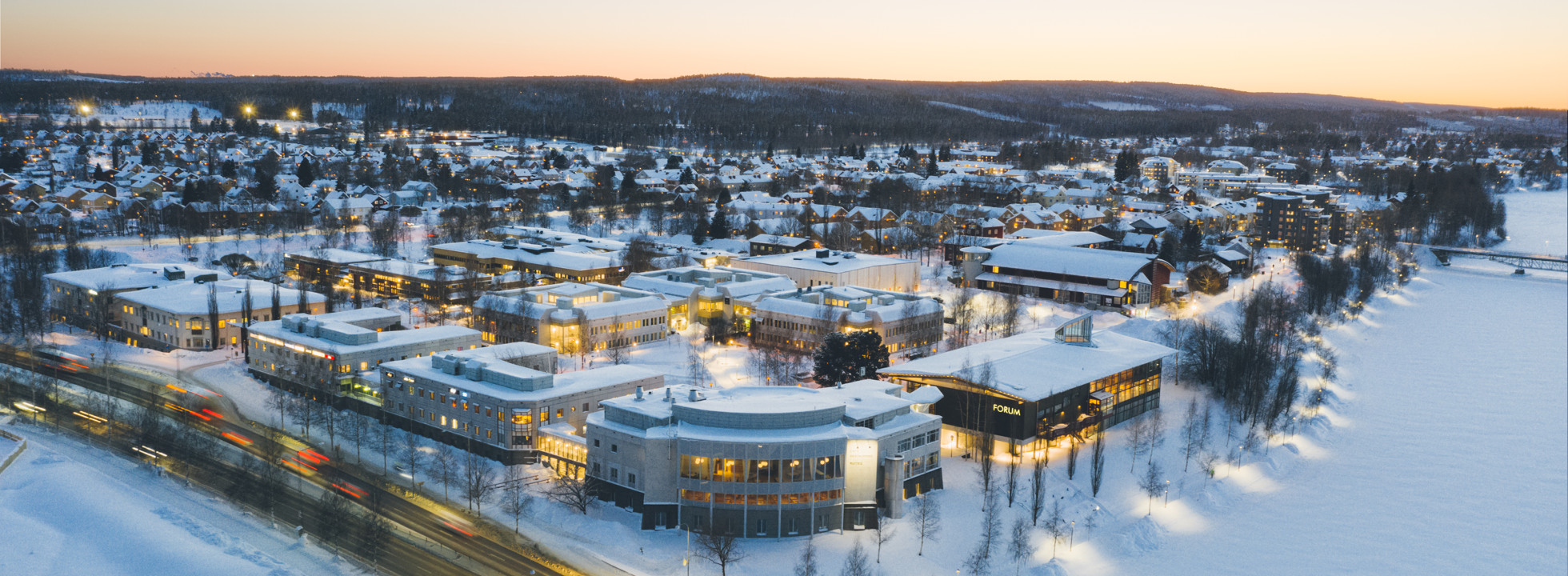 Vy över Campus Skellefteå