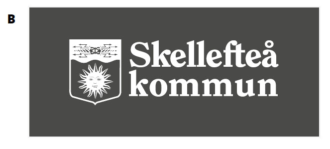 Skellefteå kommun logotyp med grå bakgrund