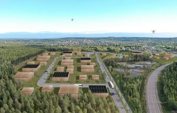 Visualisering Hammarängen flygbild över området
