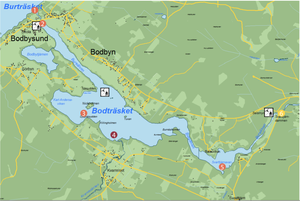 bild visar karta över Bodträsket