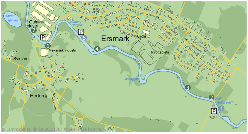 Bilden visar karta över fiskeområde i Ersmarksby