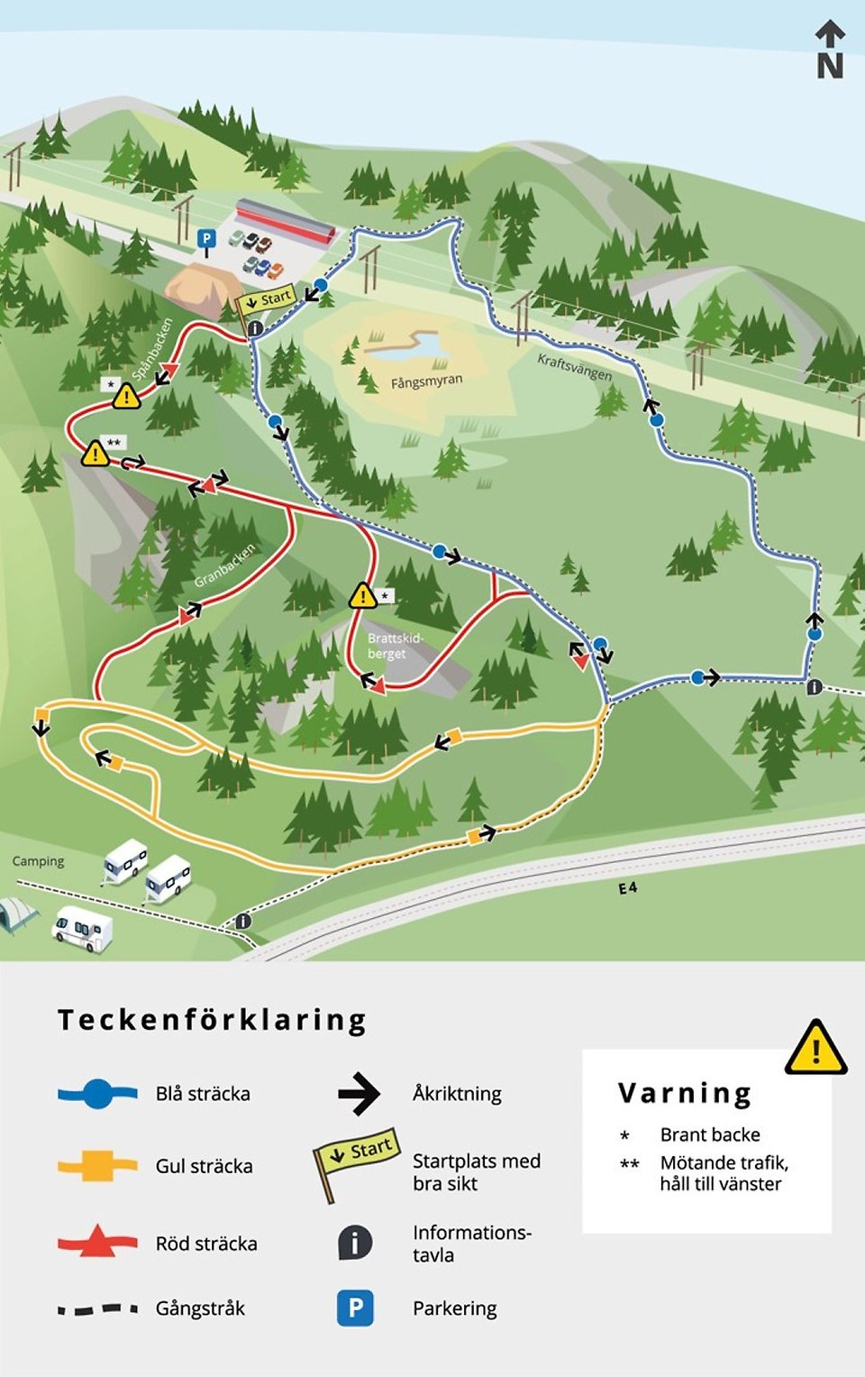 Illustrerad karta över Multibanans placering på Vitberget